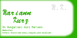 mariann kurz business card